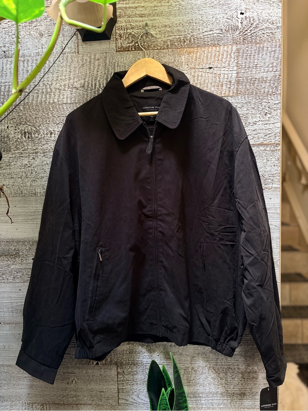London Fog | NWT "Auburn" Microfiber Zip-Front Golf Jacket - Men's Black, XL